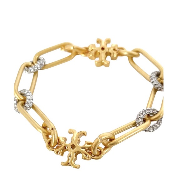 NEW Authentic Tory Burch Roxanne Chain Pavè Bracelet Ret $375 NWT - Picture 3 of 5